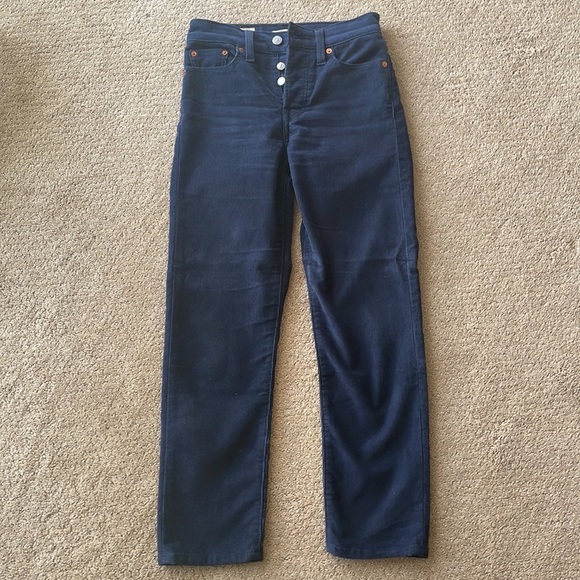 Levi’s Wedgie Straight Navy Cords - Picture 2 of 12